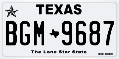 TX license plate BGM9687