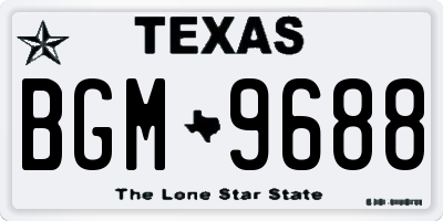 TX license plate BGM9688