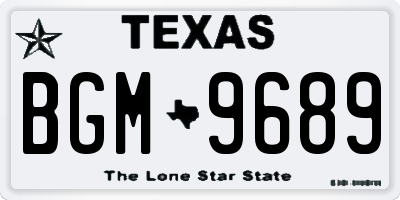 TX license plate BGM9689