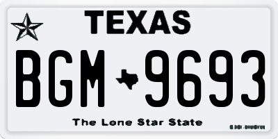TX license plate BGM9693