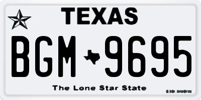 TX license plate BGM9695