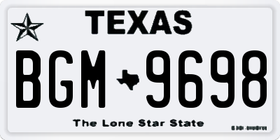TX license plate BGM9698