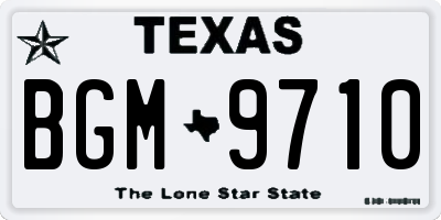 TX license plate BGM9710