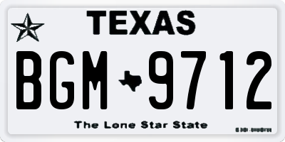 TX license plate BGM9712
