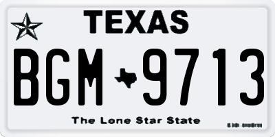 TX license plate BGM9713