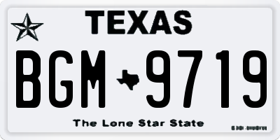 TX license plate BGM9719
