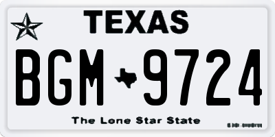 TX license plate BGM9724