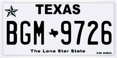 TX license plate BGM9726