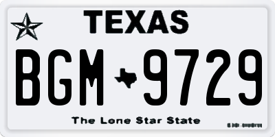 TX license plate BGM9729