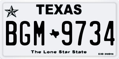 TX license plate BGM9734