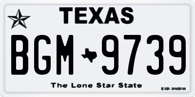 TX license plate BGM9739