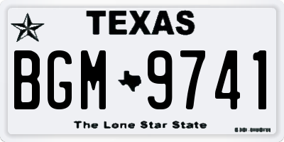 TX license plate BGM9741