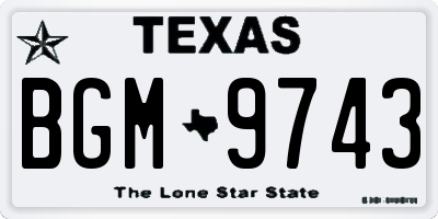 TX license plate BGM9743