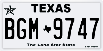 TX license plate BGM9747