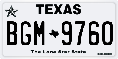 TX license plate BGM9760
