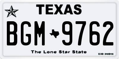 TX license plate BGM9762