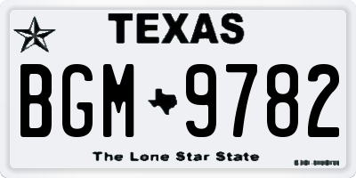 TX license plate BGM9782
