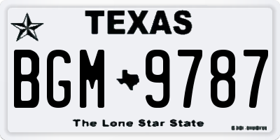 TX license plate BGM9787