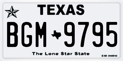 TX license plate BGM9795