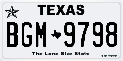 TX license plate BGM9798