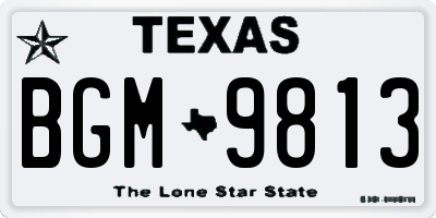 TX license plate BGM9813