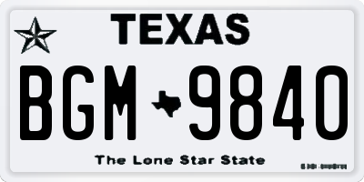 TX license plate BGM9840
