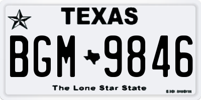 TX license plate BGM9846