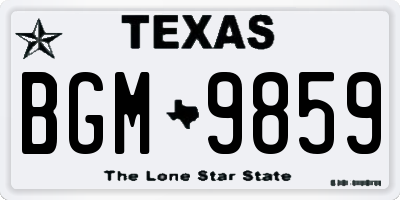 TX license plate BGM9859