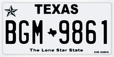 TX license plate BGM9861