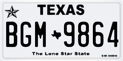 TX license plate BGM9864