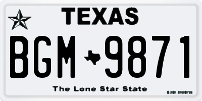 TX license plate BGM9871
