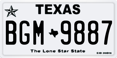 TX license plate BGM9887