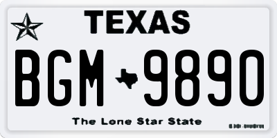 TX license plate BGM9890