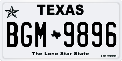 TX license plate BGM9896