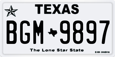 TX license plate BGM9897