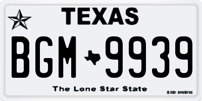 TX license plate BGM9939