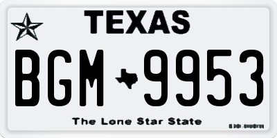 TX license plate BGM9953