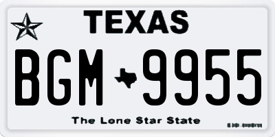 TX license plate BGM9955