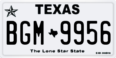 TX license plate BGM9956
