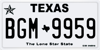 TX license plate BGM9959
