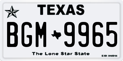 TX license plate BGM9965