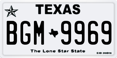 TX license plate BGM9969