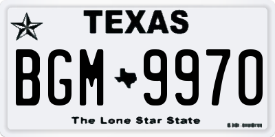 TX license plate BGM9970
