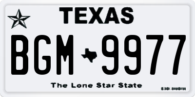 TX license plate BGM9977