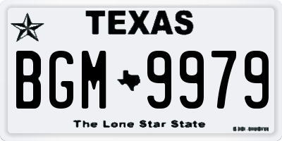 TX license plate BGM9979