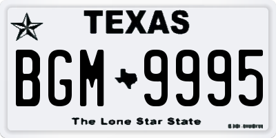 TX license plate BGM9995