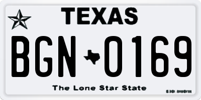 TX license plate BGN0169