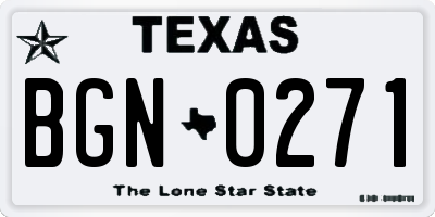 TX license plate BGN0271