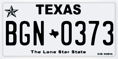 TX license plate BGN0373