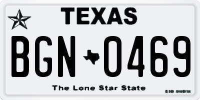 TX license plate BGN0469